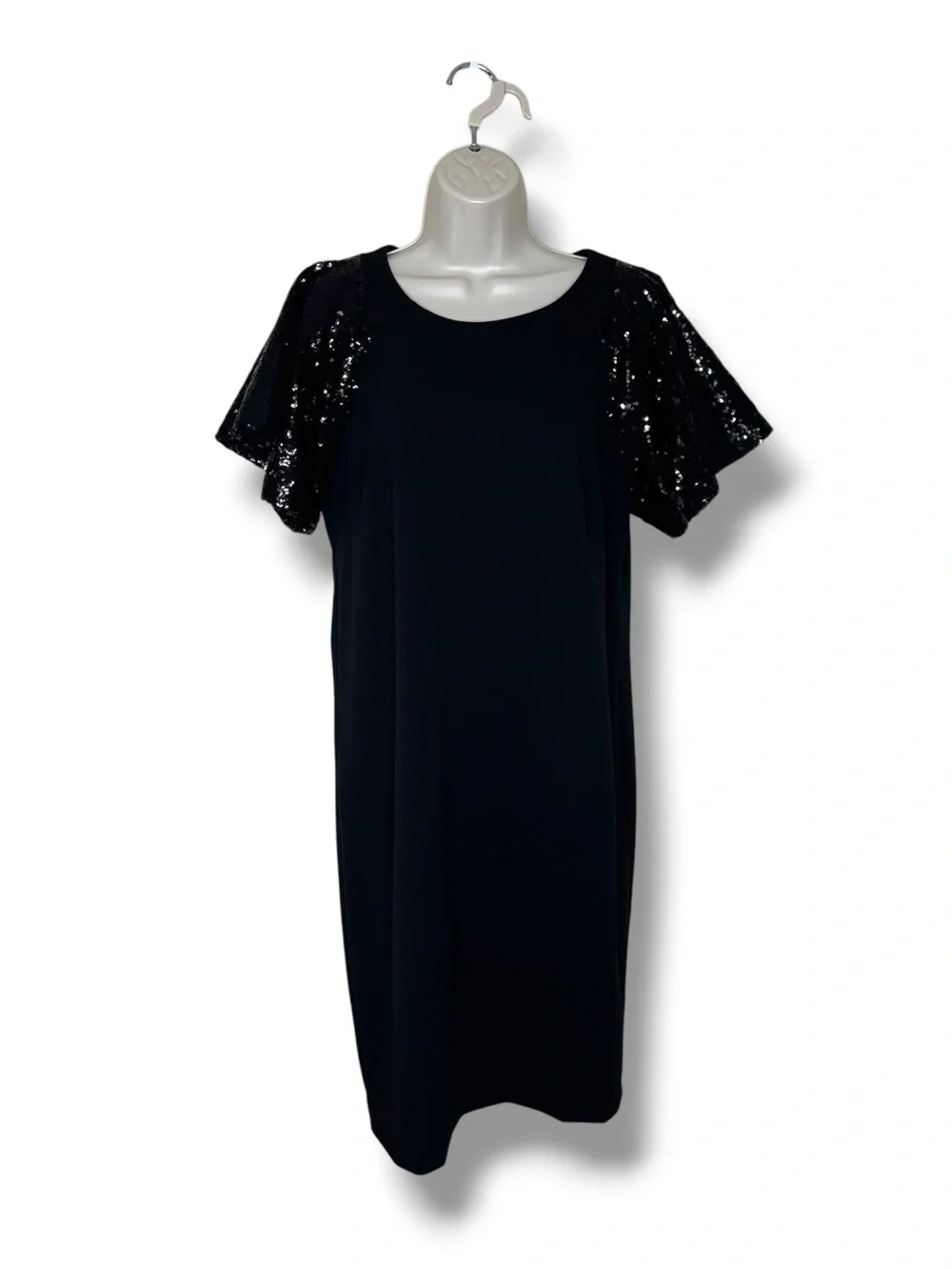 Harper 241 Black Shift Dress Size 10 Sequin Short Flutter Sleeve Cocktail Party